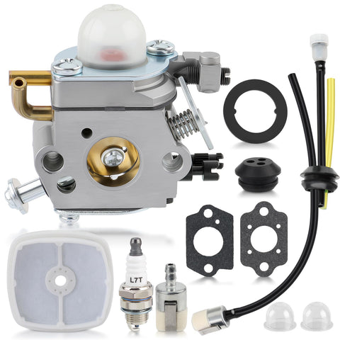 MOTOALL carburetor with fuel line kit and air filter for Echo PB200, easy installation.