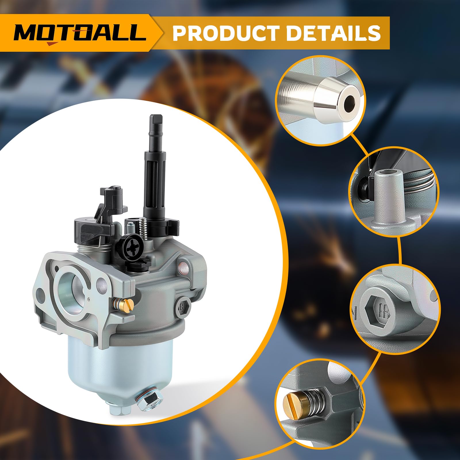 MOTOALL carburetor for Ryobi RY802900 parts layout displays components clearly.