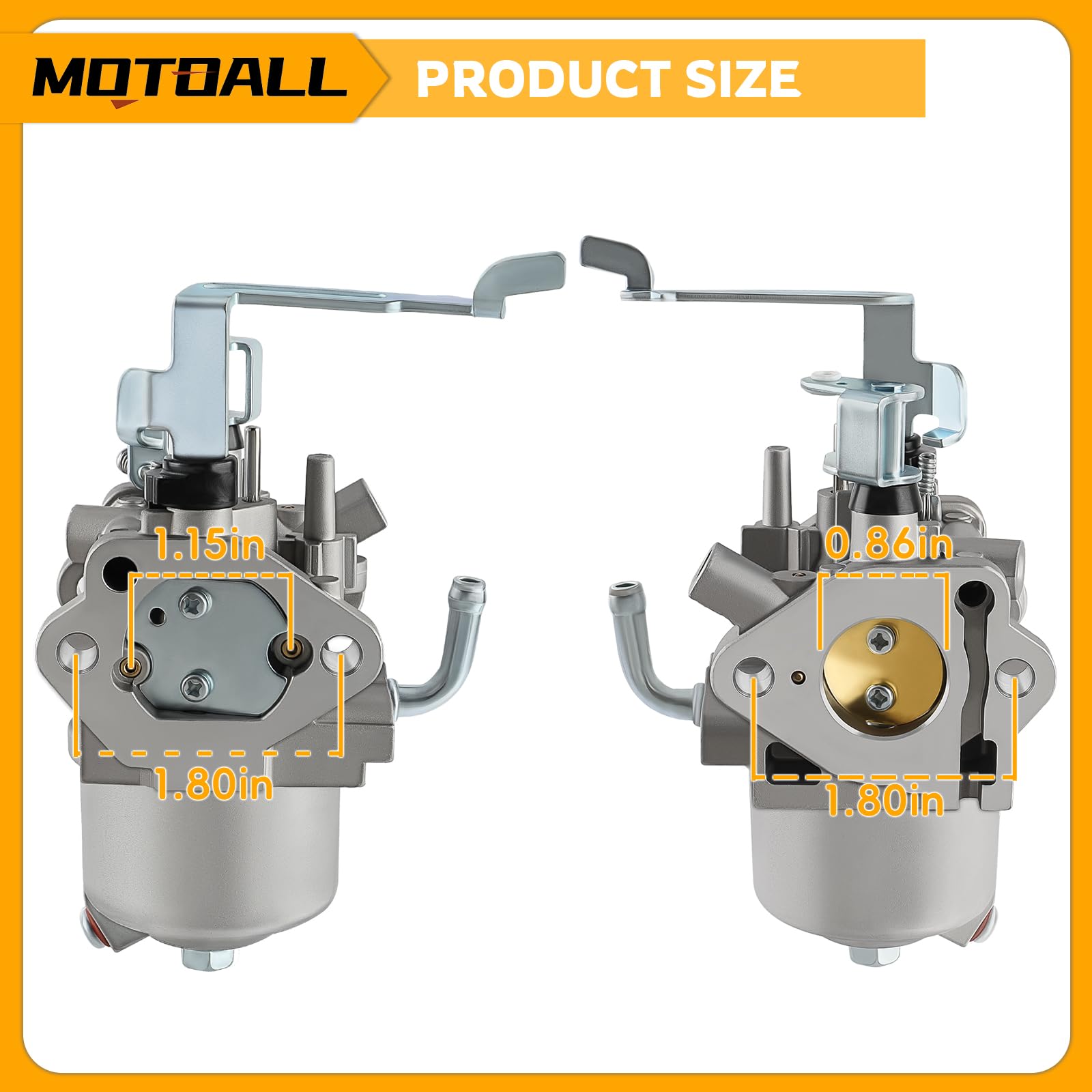 MotoAll EX30 carburetor installation view highlights easy swap and secure fittings