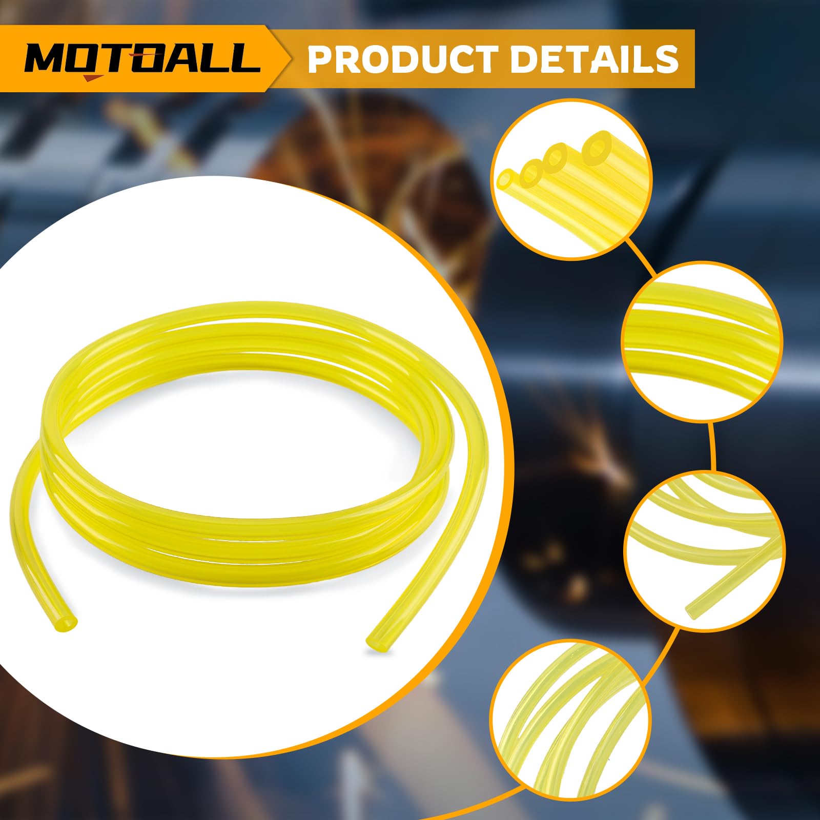 MOTOALL fuel line hose 018-316 4ft for weed eaters, flexible installation