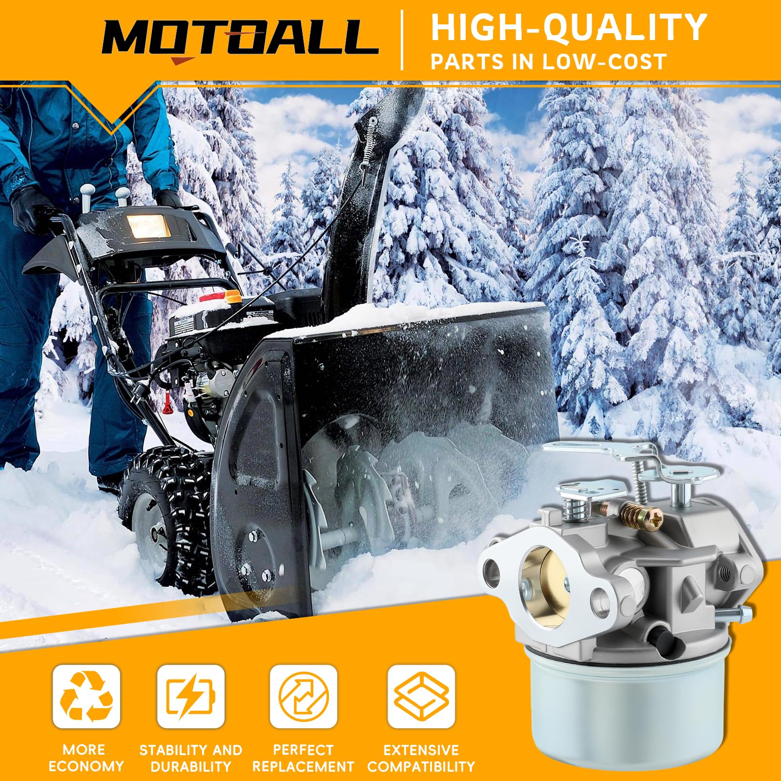 MOTOALL mounting gasket ensures a secure, leak-free fit for Tecumseh units