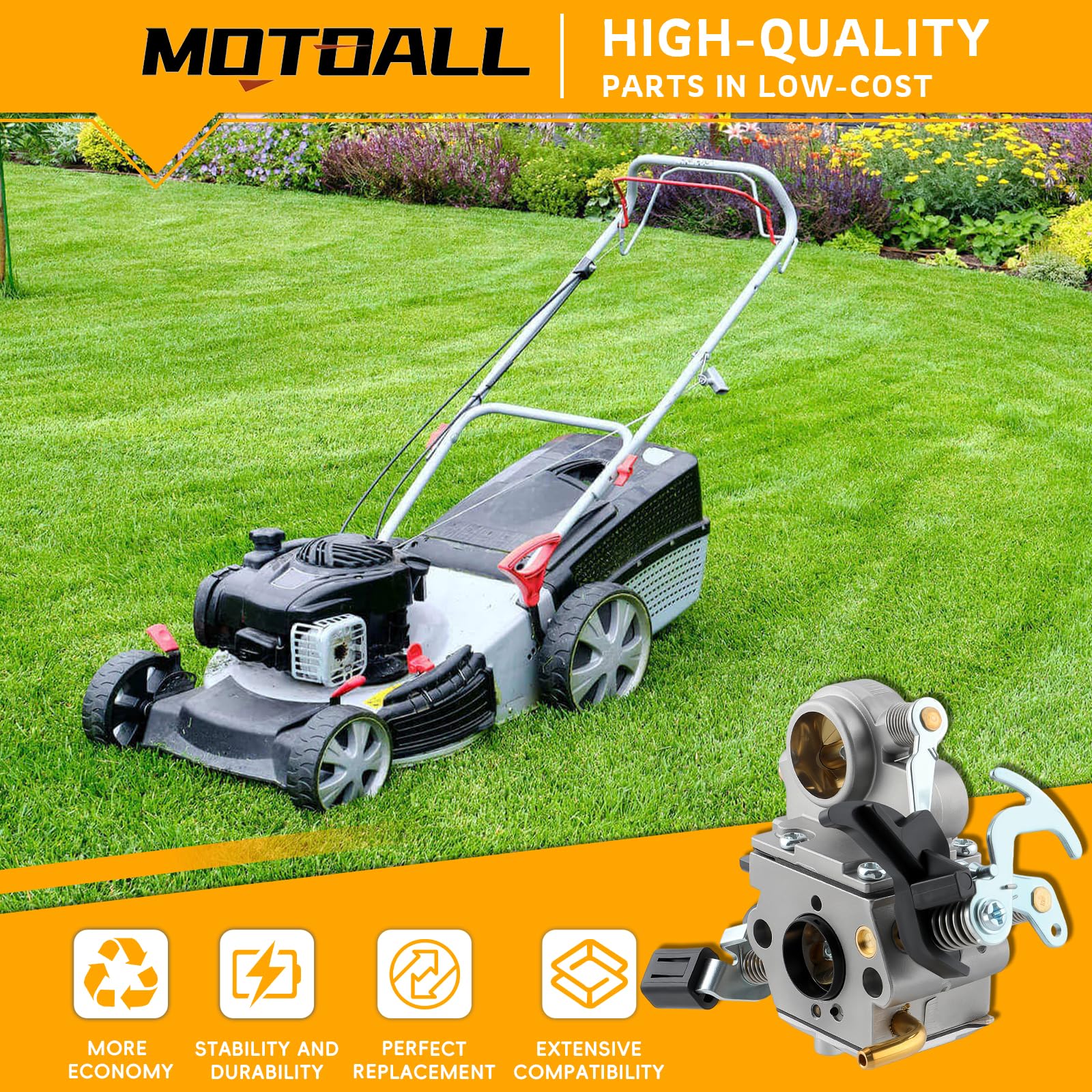 MOTOALL carburetor for Stihl MS391 close-up with gasket access