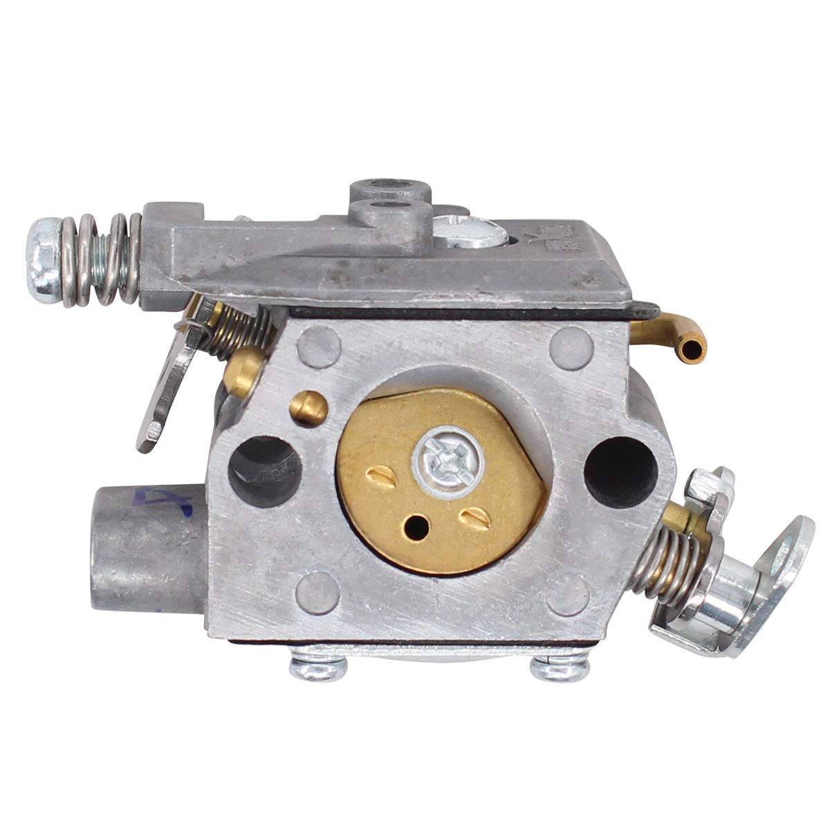 MOTOKU carburetor kit spark plug and primer bulb for quick starts.