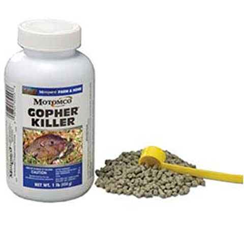 Motomco 32553 Gopher Killer label instructions guide precise bait placement