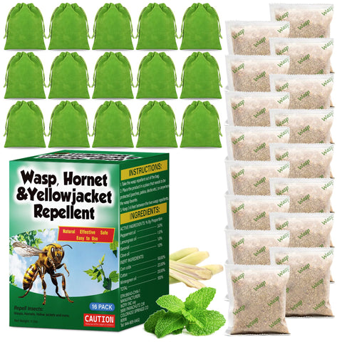 Motrapso 16-pack wasp repellent pouch for outdoor protection using natural deterrents