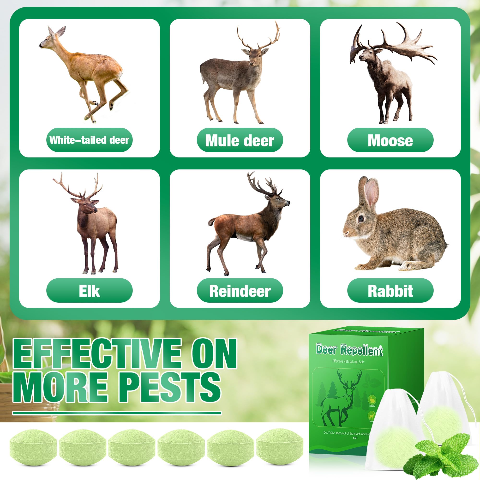 Motrapso deer repellent for outdoor use protecting vegetables and flowers
