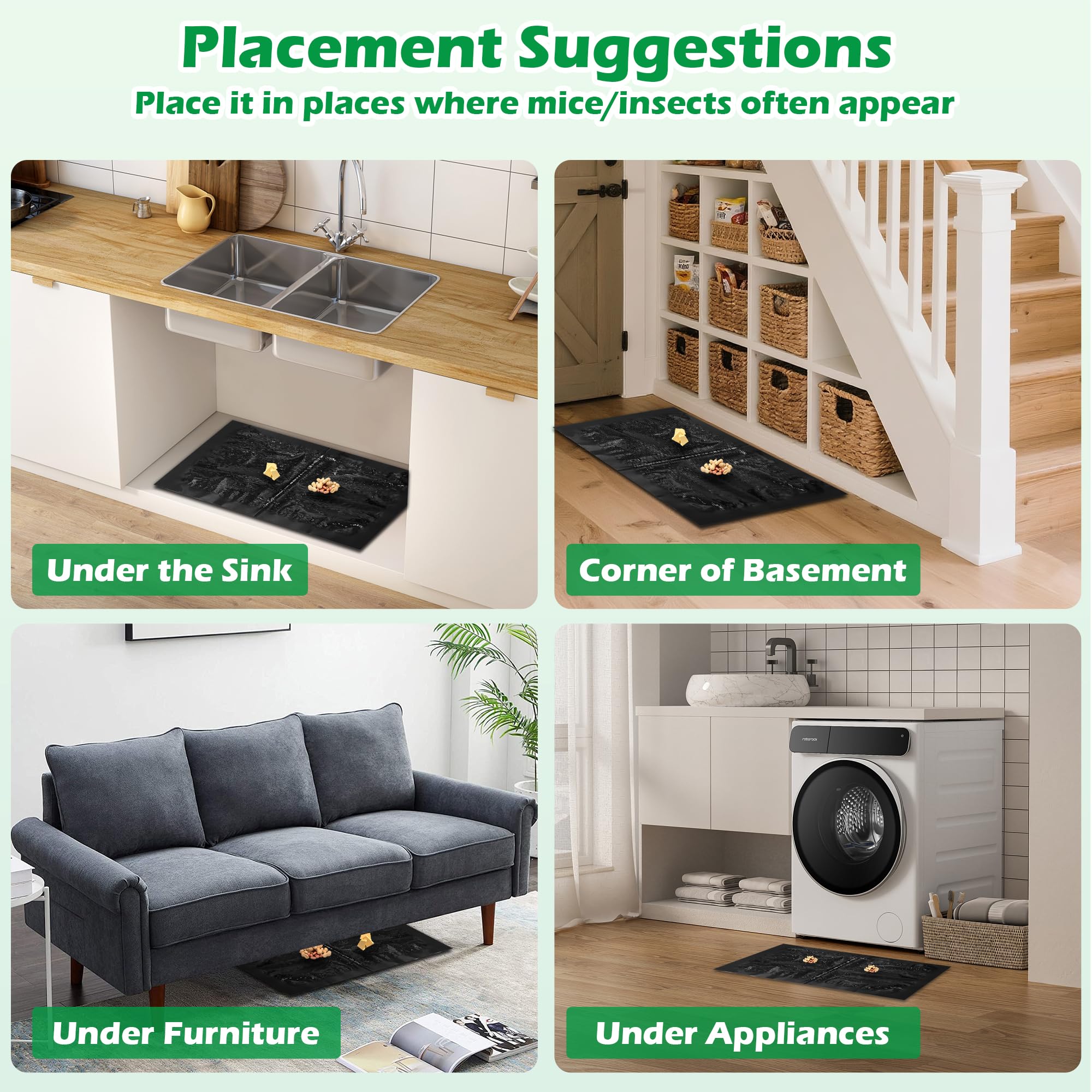Motrapso indoor-outdoor traps shown in kitchen or garage setting.