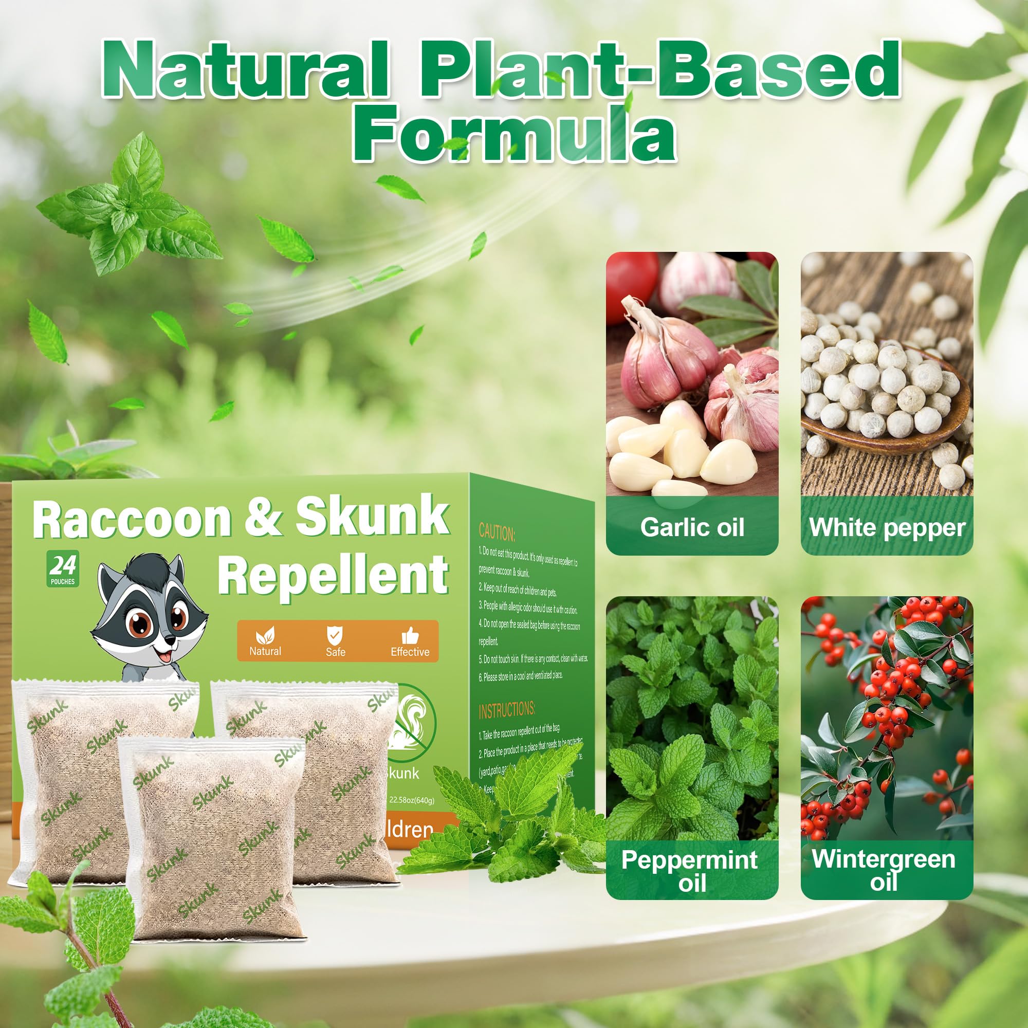 Motrapso natural ingredients label close-up highlighting peppermint and garlic oils.