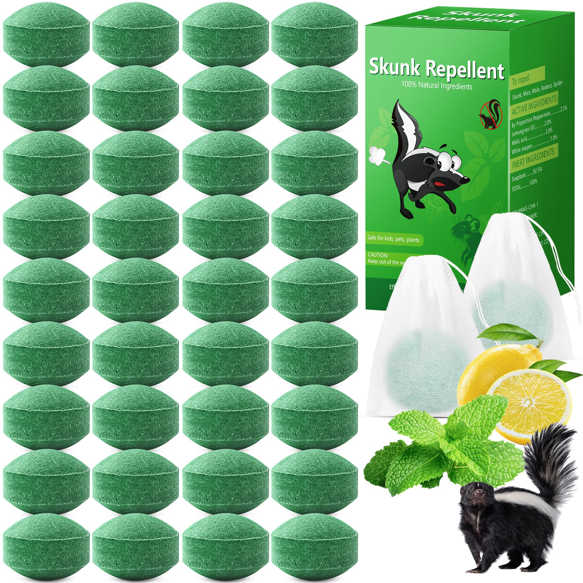 Motrapso Peppermint Skunk Repellent outdoor yard bags protecting lawn from skunks