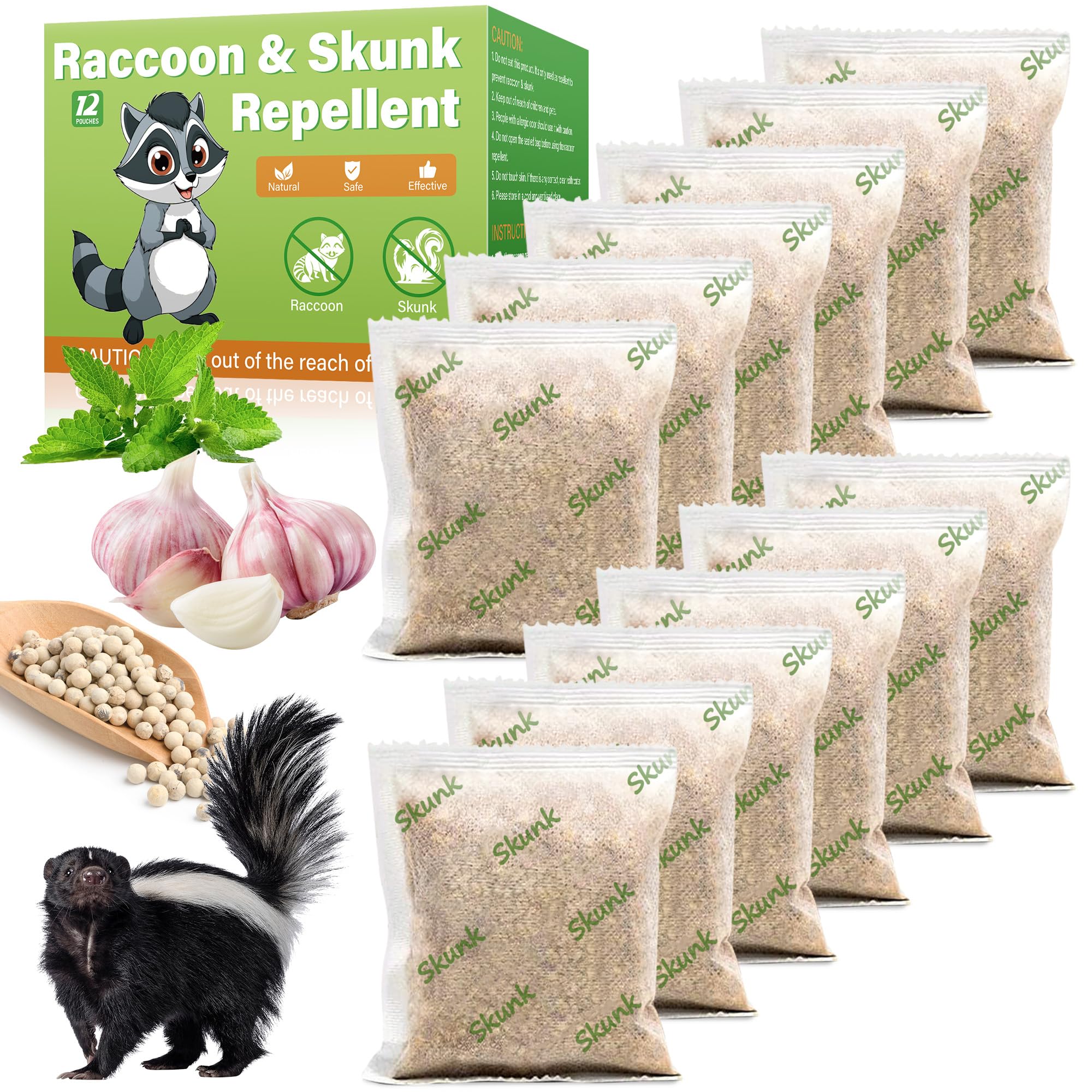 Motrapso Skunk Pouches packaging shown for easy storage and gentle protection around the home