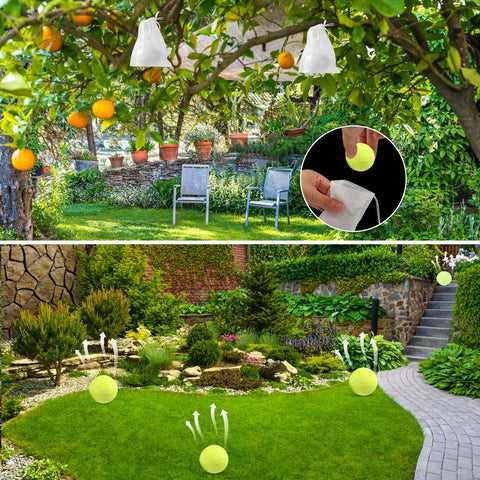 Motrapso snake repellent balls on garden path deterring snakes
