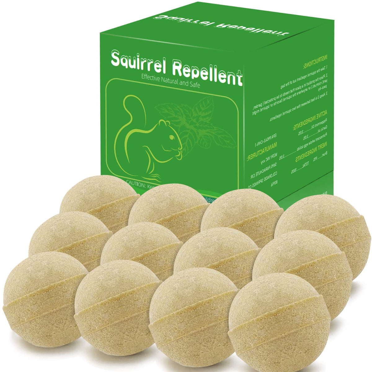 Motrapso squirrel repellent pack in a garden scene deterring rodents naturally