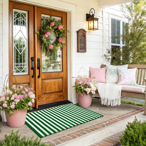Moucuny spring rug brings rustic farmhouse charm to entryways and Irish decor.