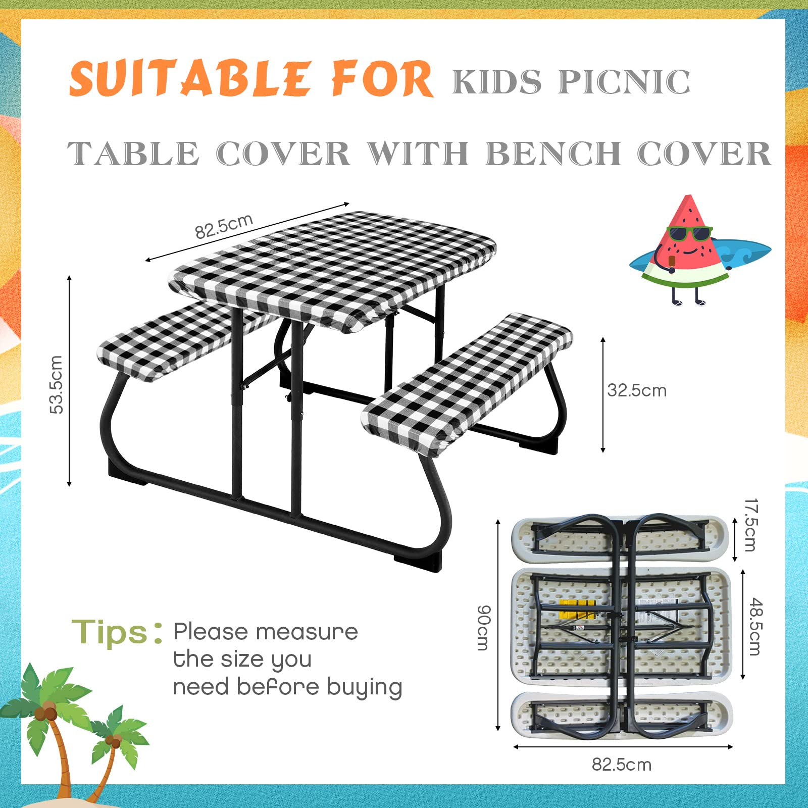 Moukeren bench fitted covers on a rectangular bench for neat seating