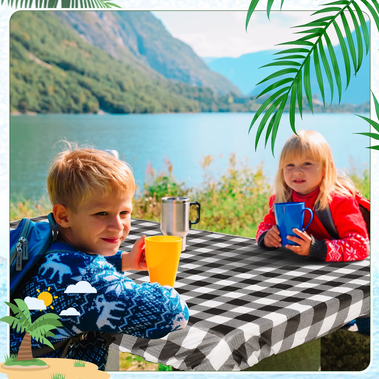 Moukeren waterproof table and bench covers used outdoors