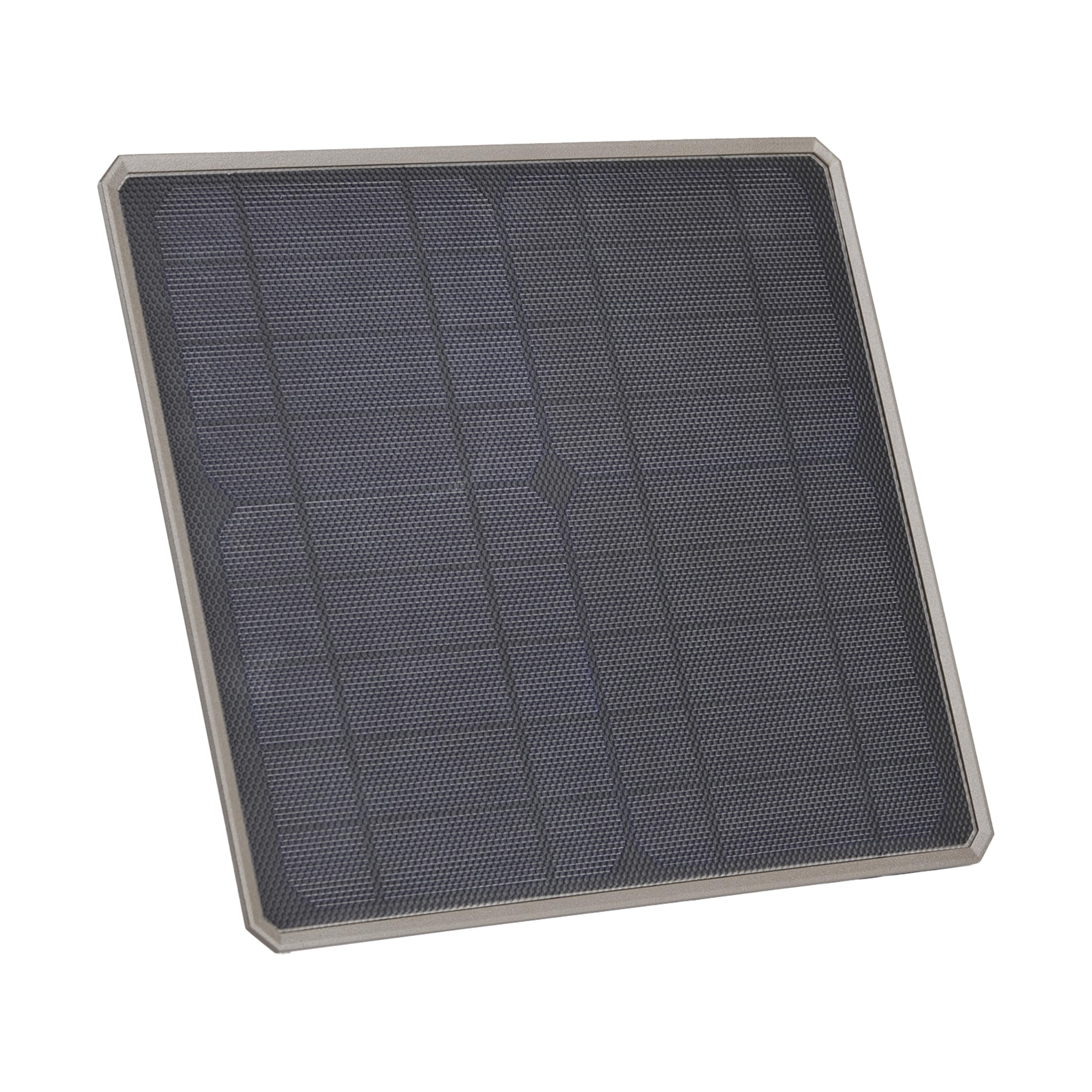 Moultrie 10W Gen 2 solar panel front view powering EDGE cameras in the field