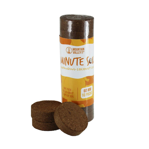 Mountain Valley Minute Soil disc pack shows compact storage and quick rehydration