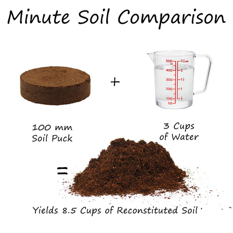 Minute Soil discs absorb water quickly and expand into a rich grow medium for herbs and greens.