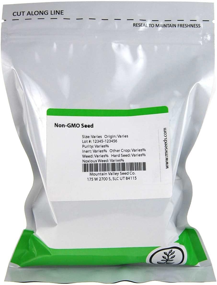 Mountain Valley Red Acre Cabbage seeds in a bag front for quick microgreen yields