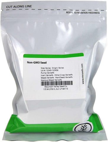 Mountain Valley Red Acre Cabbage seeds in a bag front for quick microgreen yields