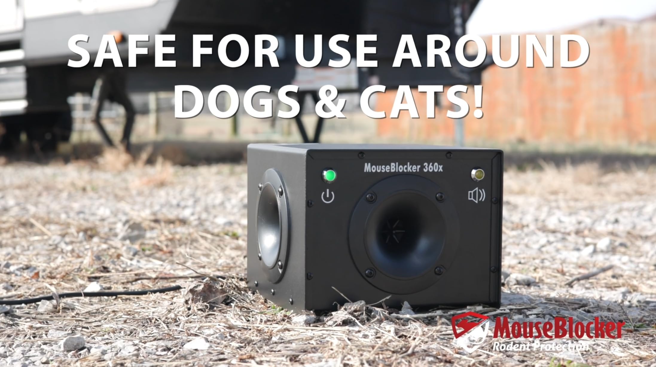 MouseBlocker 360 RV-setup illustrates versatile outdoor use on vehicles.