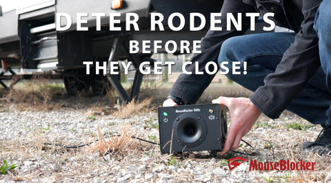 MouseBlocker 360 wall-mount demonstrates discreet placement against exteriors.