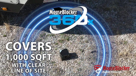 MouseBlocker 360 yard-installation shows wide area protection up to 1000 sq ft.