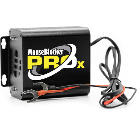 MouseBlocker Prox 12V ultrasonic deterrent unit for vehicles with quiet operation.