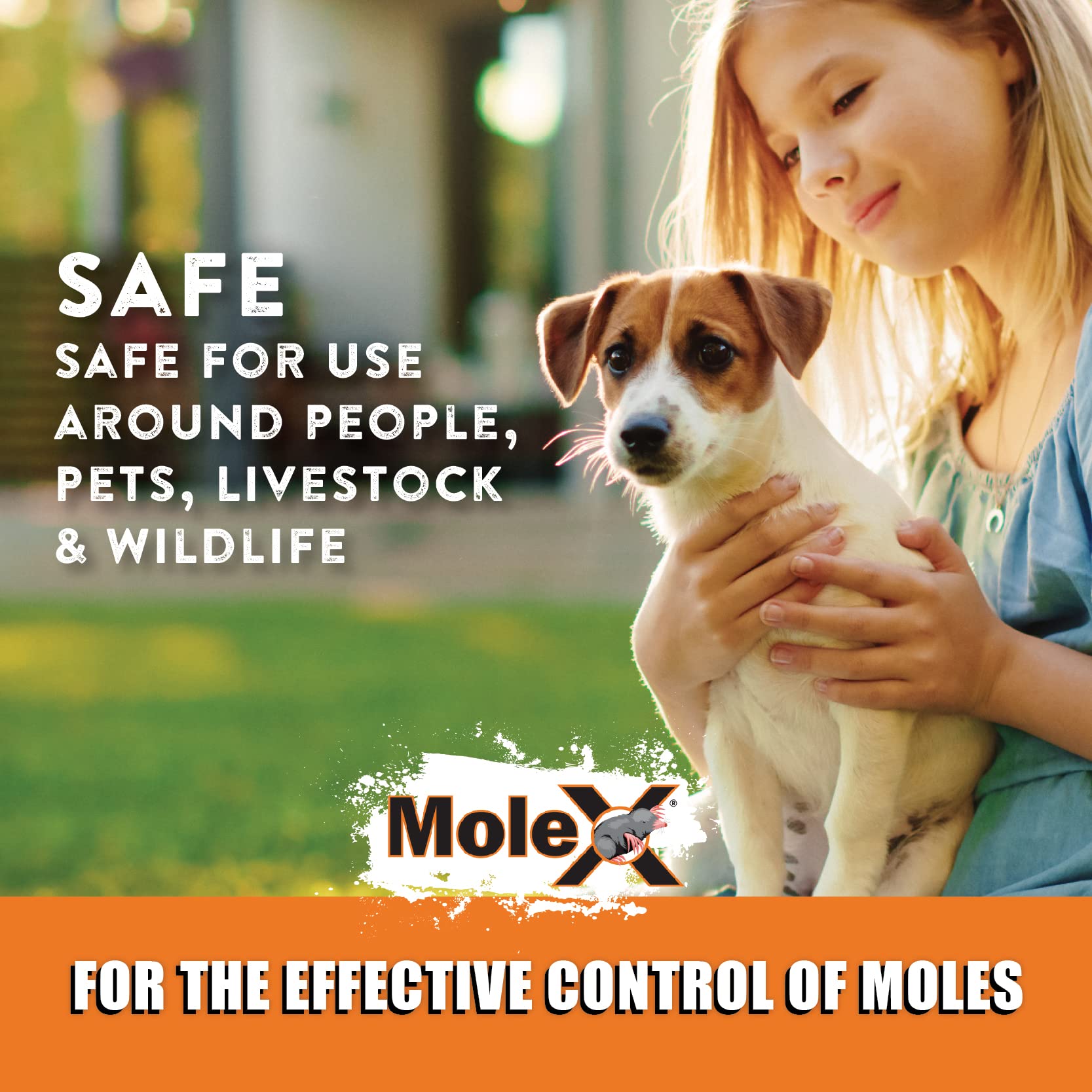 MouseX MoleX all-natural composition is gentle on lawns and soil.