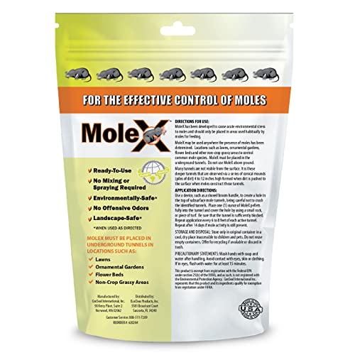 MouseX MoleX bag back view showcases label with USA-made, safe-for-family messaging.