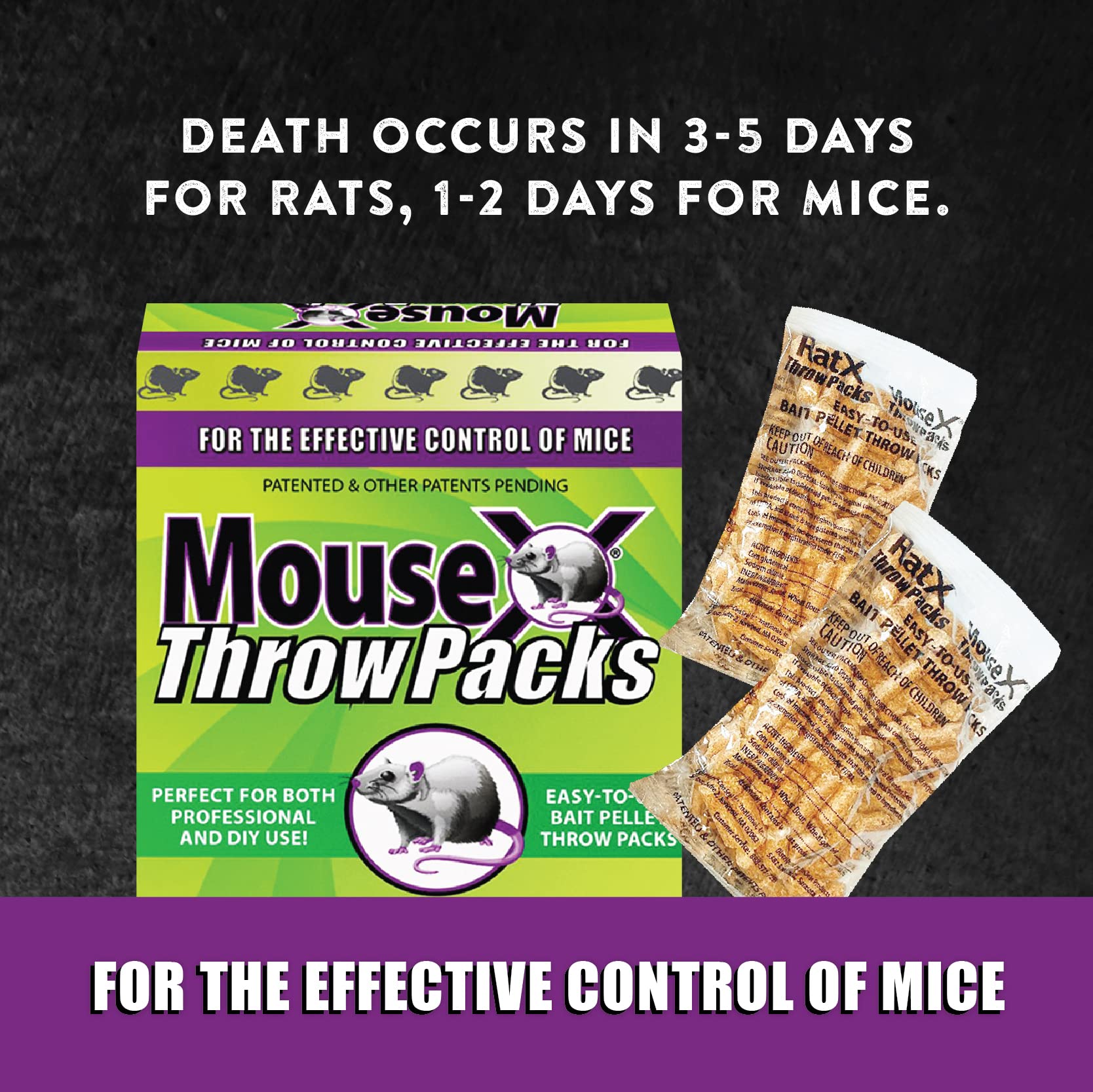 MouseX Throw Packs eco-friendly material supports sustainable rodent control.