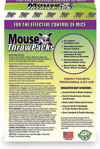 MouseX Throw Packs for indoor and outdoor use to target rats and mice.