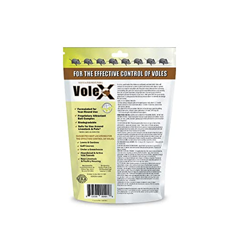 VoleX pellets used in a vineyard near rows of vines