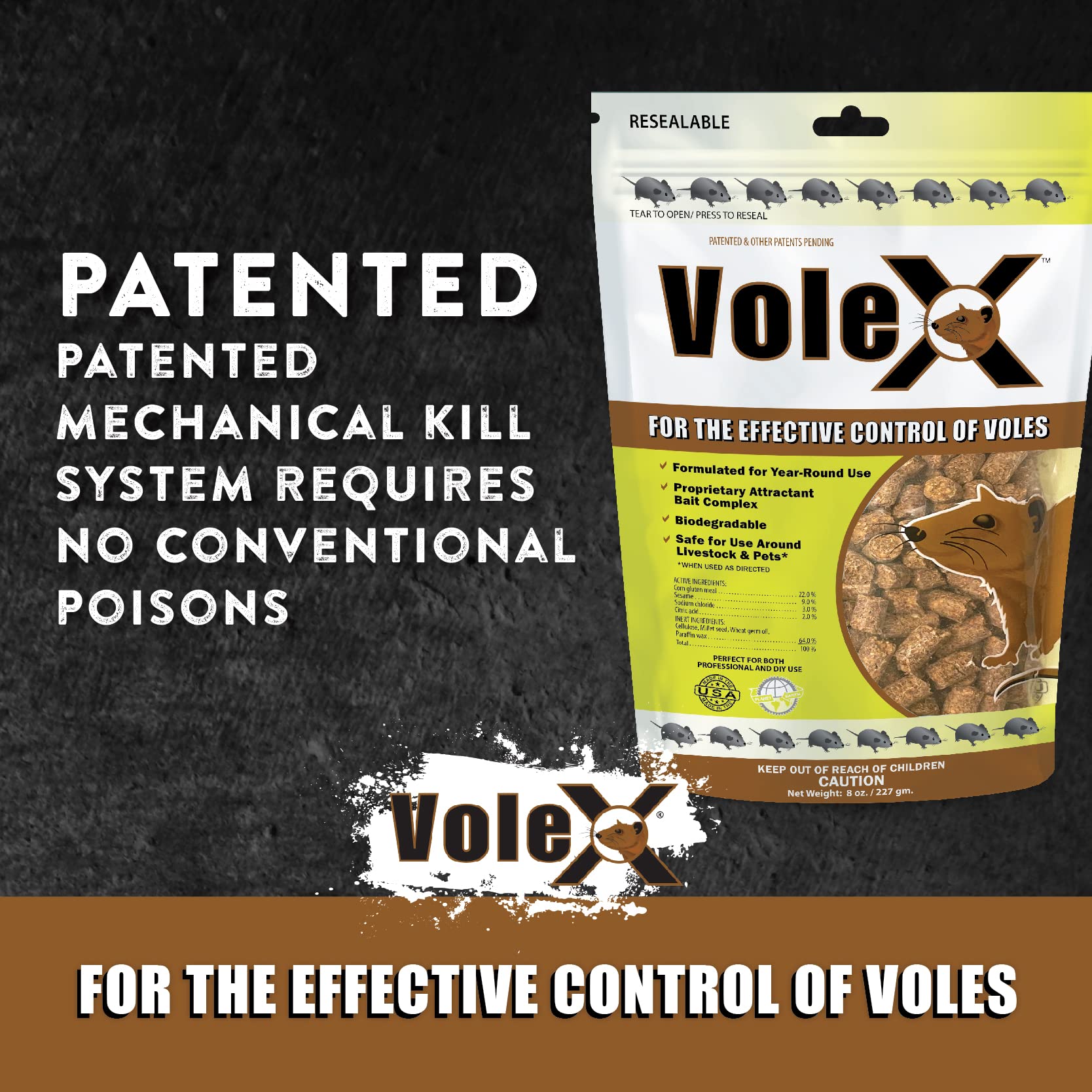 MouseX VoleX designed for year-round use in varied climates.