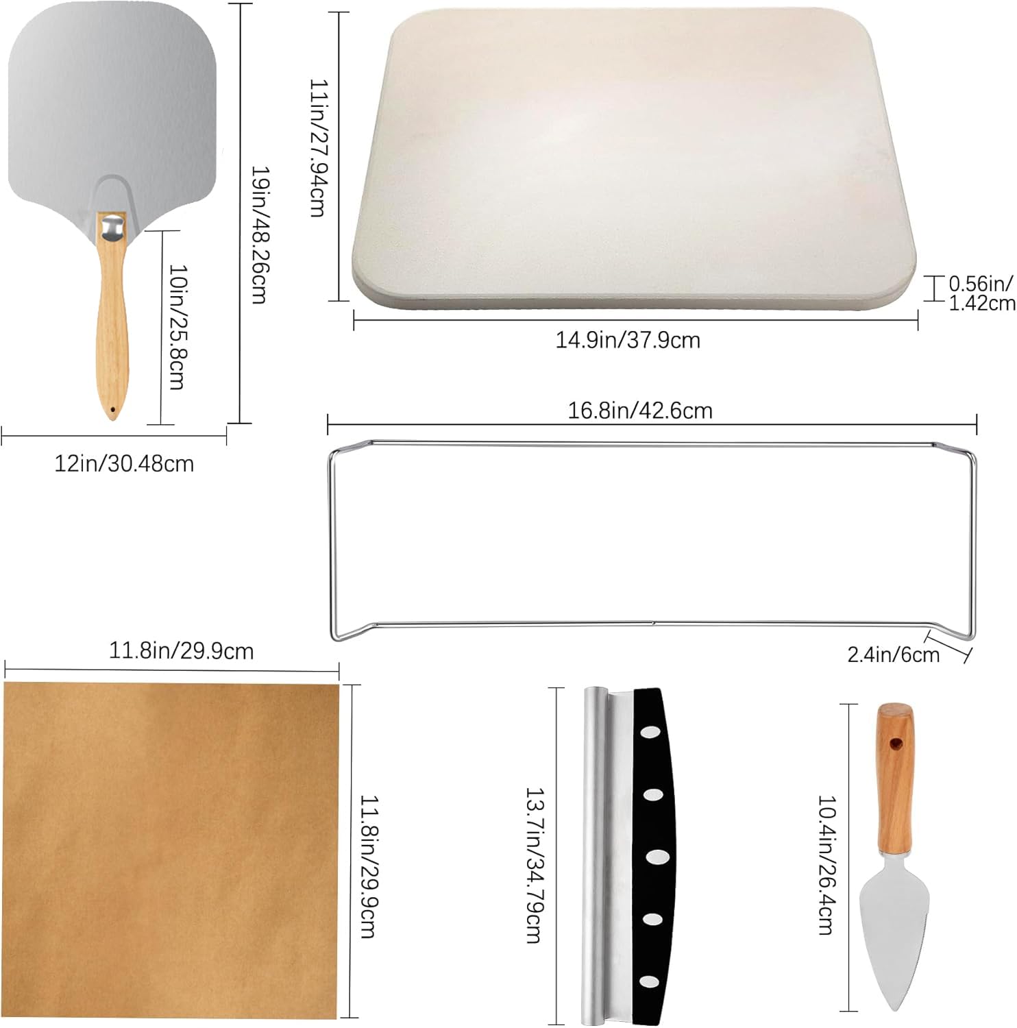 MOVNO pizza stone 15x12 inch offers a large cooking surface.