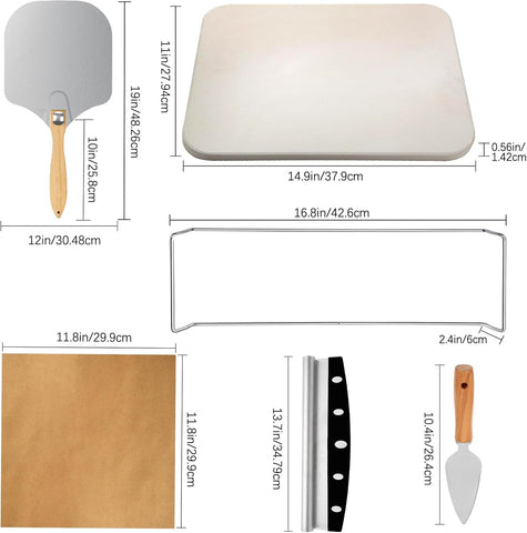 MOVNO pizza stone 15x12 inch offers a large cooking surface.