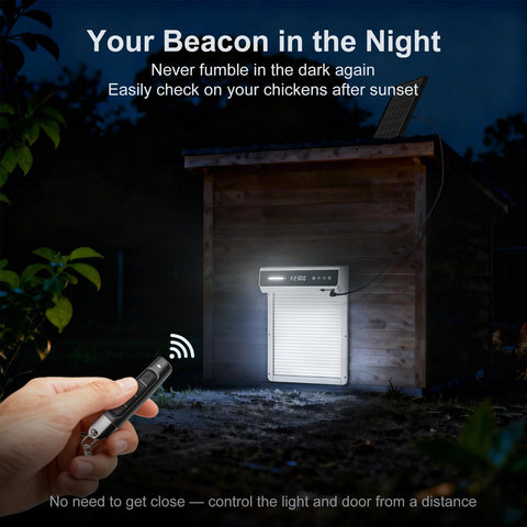 Mowei anti-pinch safety feature protects chickens during closing.