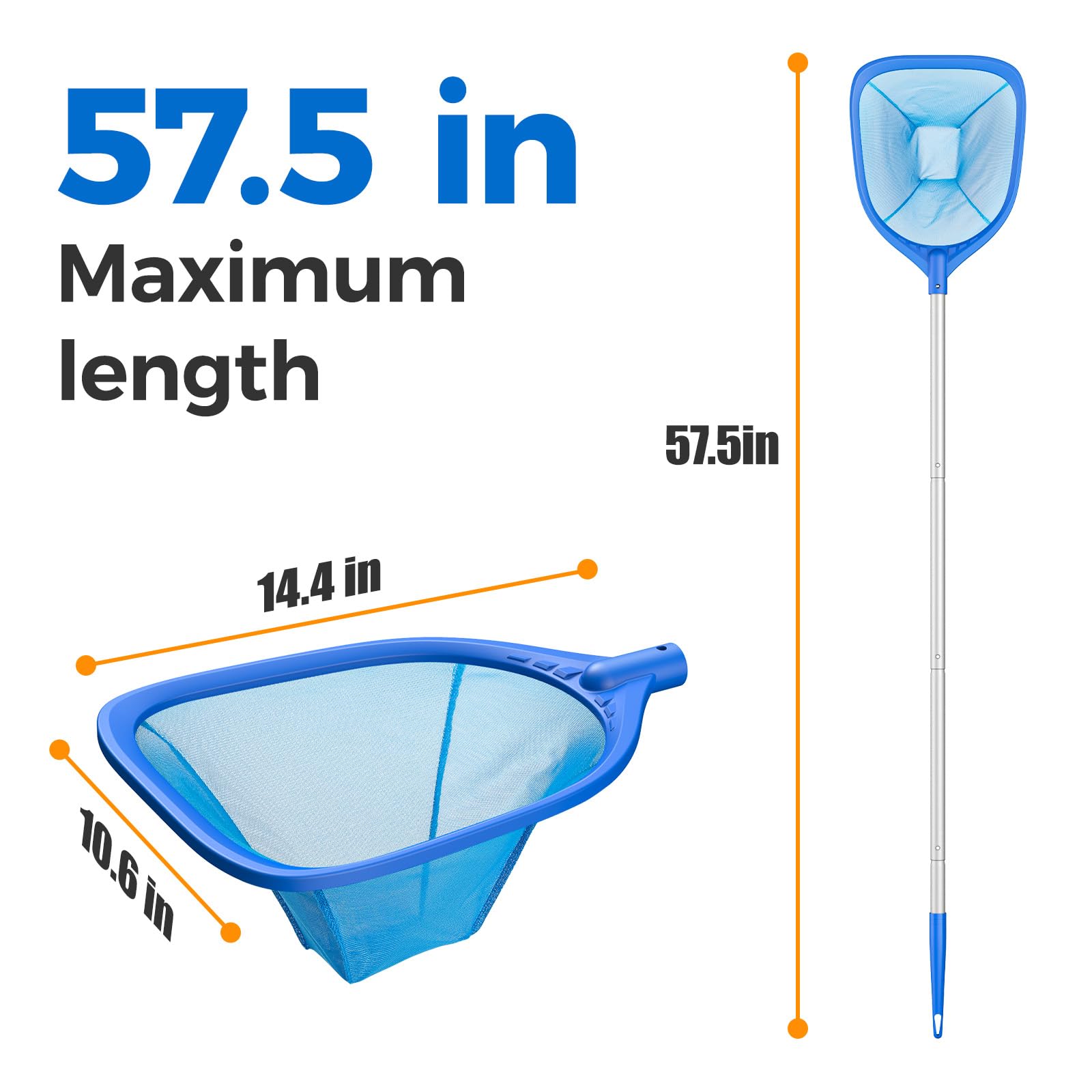 Mowend leaf rake net catching leaves in water for efficient cleaning