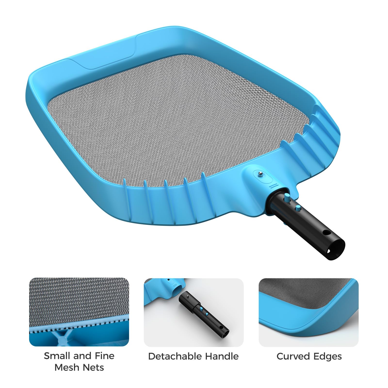 Mowend pool net with 1-1/4 inch connection fits standard poles.