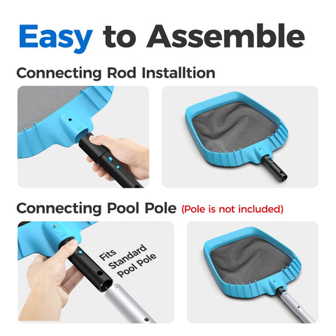Mowend pool net in use for pools and spas with versatile application.