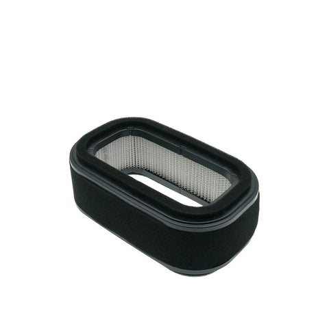 MOWFILL air filter front view for Kawasaki and John Deere mowers showing compatibility and airflow benefits.