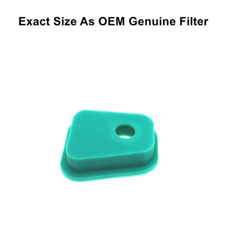 Two individually packaged foam filters for easy storage and ready replacement.