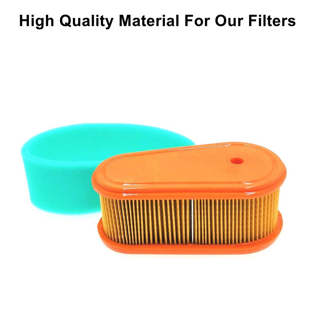 MOWFILL packaged air filter and foam pre-filter stored neatly and protected.