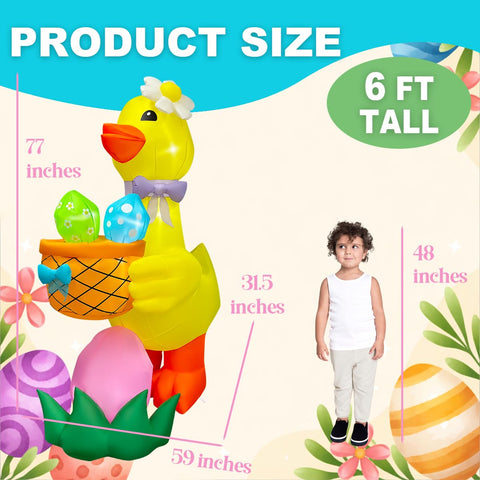 Mowholm Easter inflatable goose with LED lights illuminates your yard at night