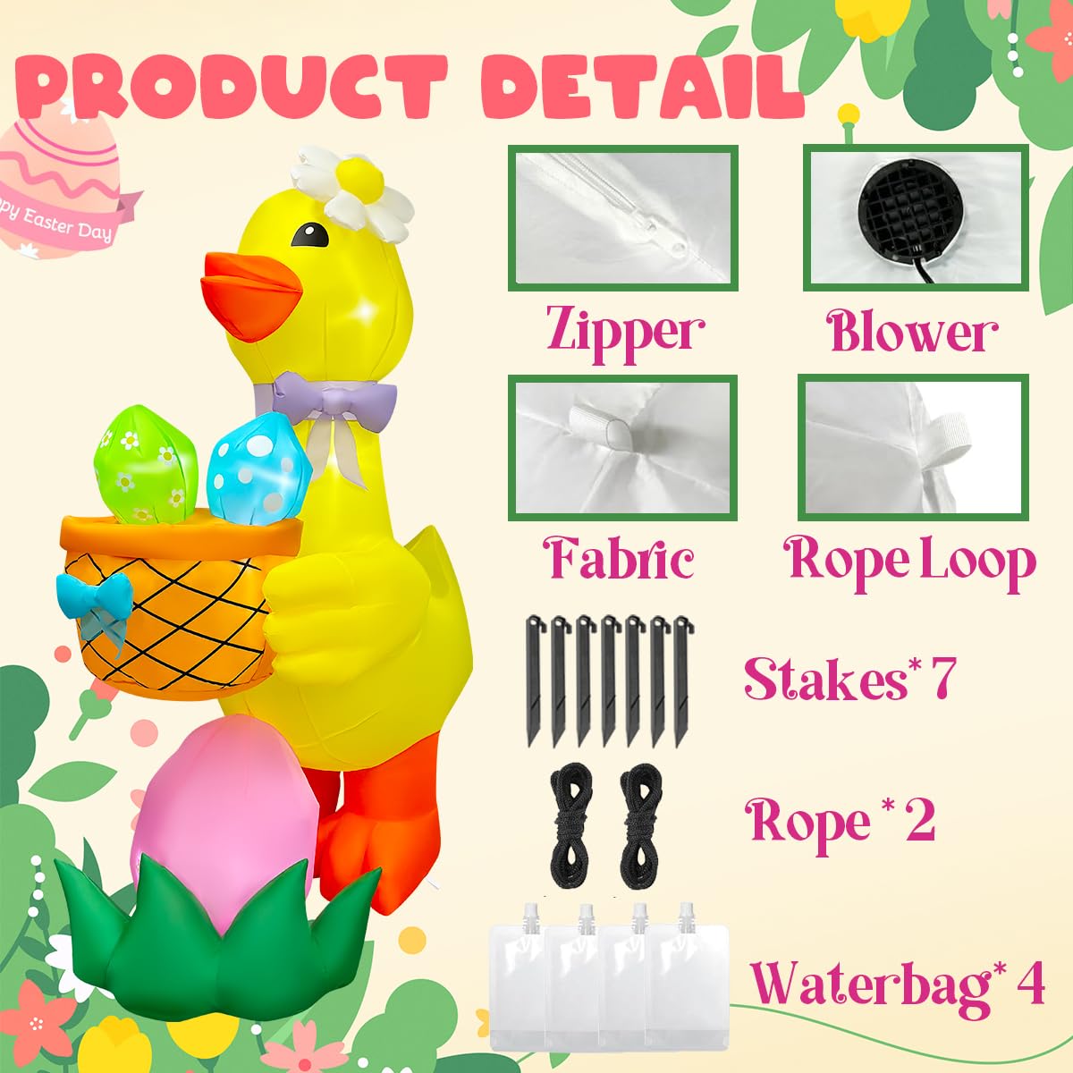 Mowholm Easter inflatable goose being setup in minutes for quick display