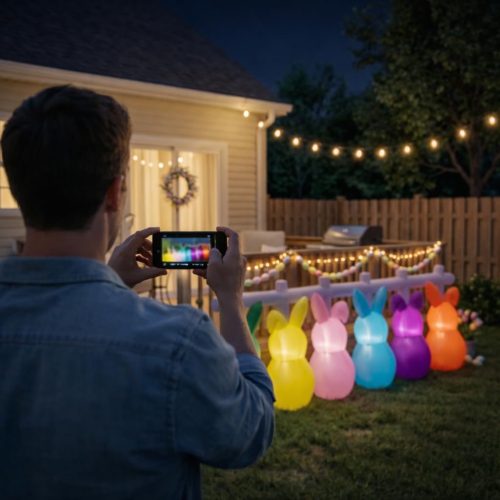 Mowholm outdoor Easter bunny decoration enhances any porch or lawn.