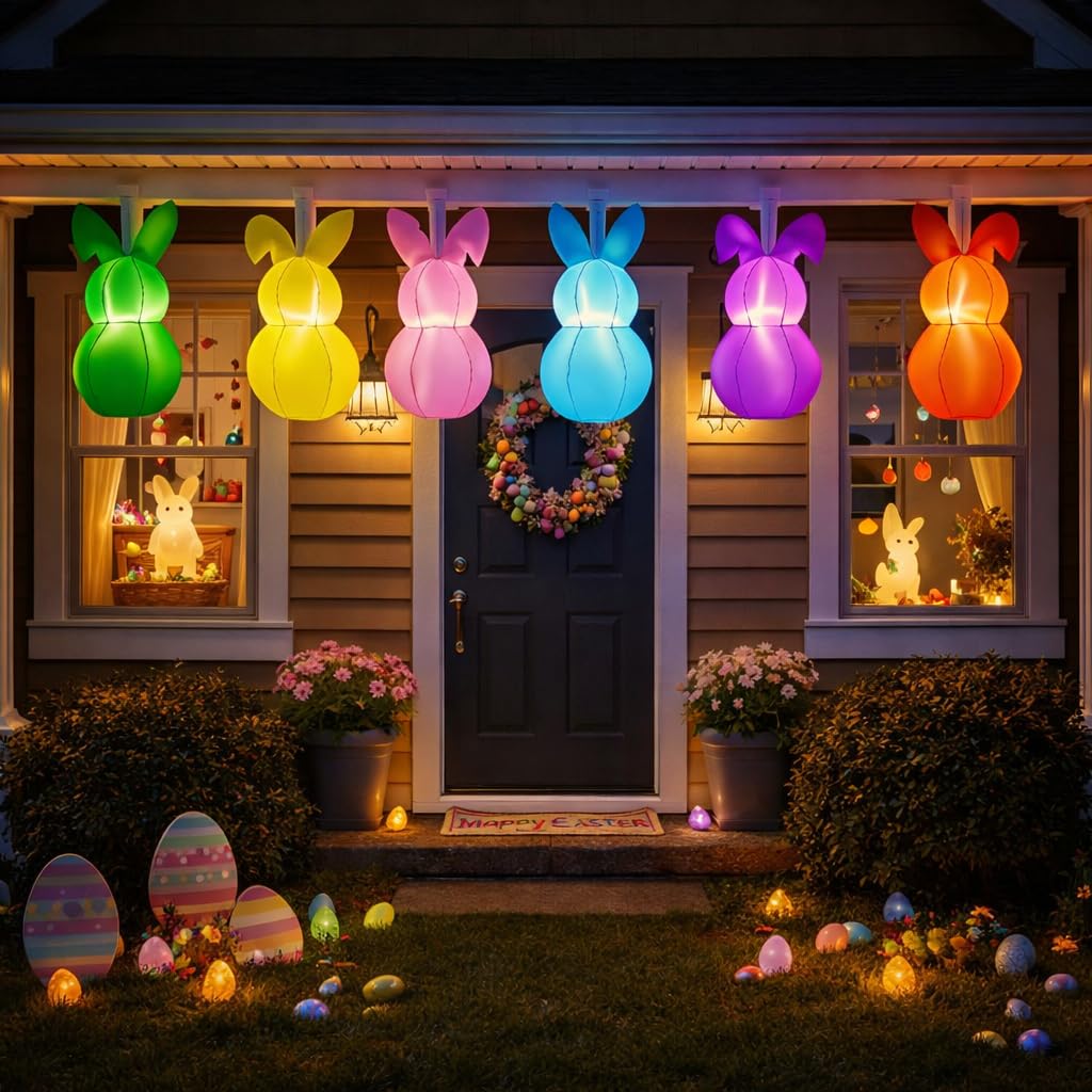 Mowholm outdoor decor kit secures bunnies with stakes and weights.