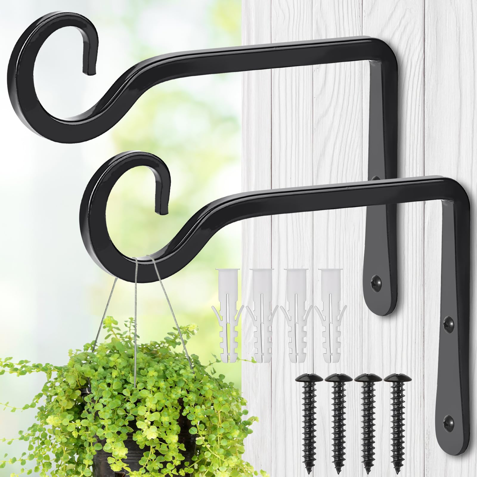 MOWPOG plant hanger 6-inch bracket for versatile indoor outdoor display