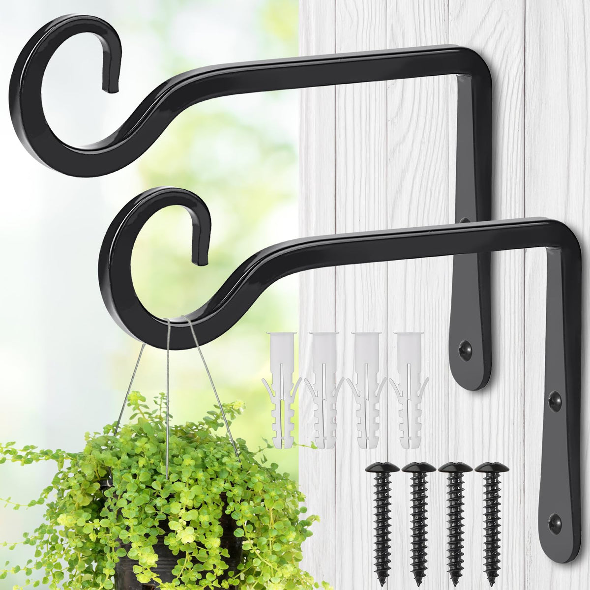 MOWPOG plant hanger 6-inch bracket for versatile indoor outdoor display