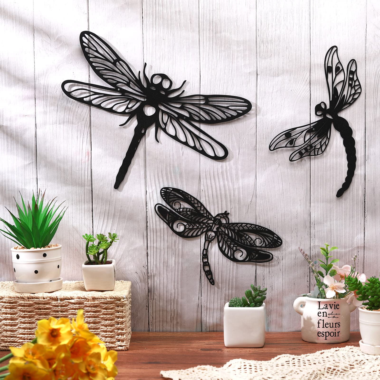 Moxweyeni dragonfly wall decor 11.4x9.7 inches creates a focal outdoor statement.
